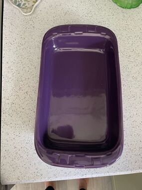 Longaberger Woven Traditions Eggplant Small Rectangular Baking Dish